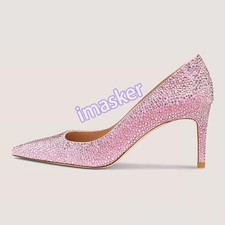 Fashion Stiletto High Heels Pointed Toe Shoes Womens Rhinestone BlingBling Shoes