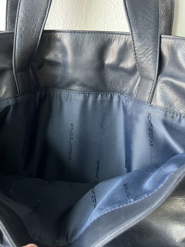 Ralph Lauren navy blue leather shoulder/tote bag - Picture 7 of 9
