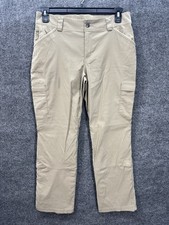 Duluth Trading Dry On The Fly Bootcut Pants Womens 10x31 Khaki Tan Roll Tab