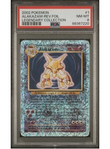Pokemon TCG Alakazam 1/110 PSA 8 NM-MT Legendary Collection Reverse Holo