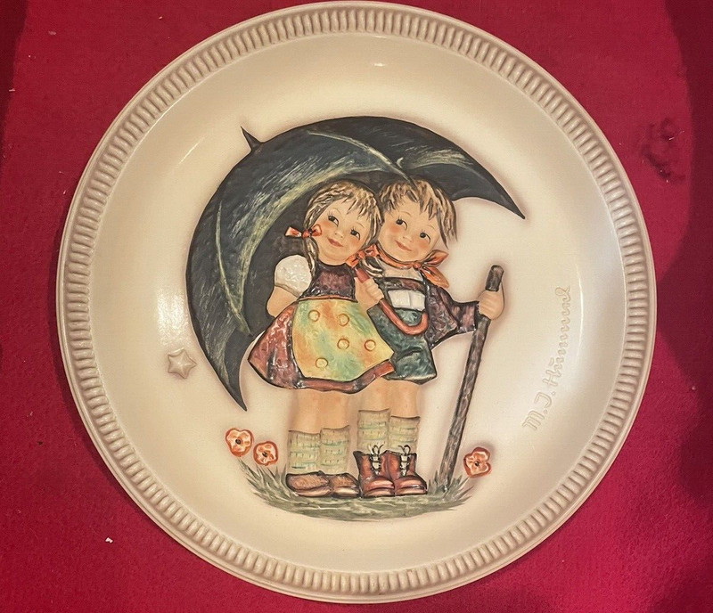 M. J. Hummel Anniversary Plate # 280 inscribed on the back of plate-been stored