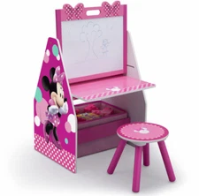 Girls Minnie Mouse Kids Desk Easel Play Station Arts Crafts Drawing Storage New