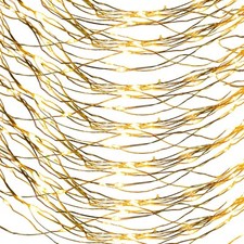 Battery Operated Twinkle Lights, 2 Pack, Warm Gold Toned String Lights