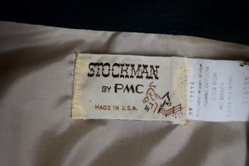 Vintage Leisure Jacket Stockman Size M/L 70s Green 2 Pocket Poly Fashion Work - Picture 6 of 10