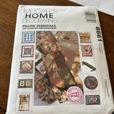 McCall's 8661 Home Decorating Pillow Essentials Sewing Pattern UNCUT