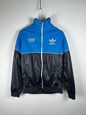 Adidas Chile 62 Felpa Uomo Taglia S Nero e Blu Blue  Men Shiny Track Jacket
