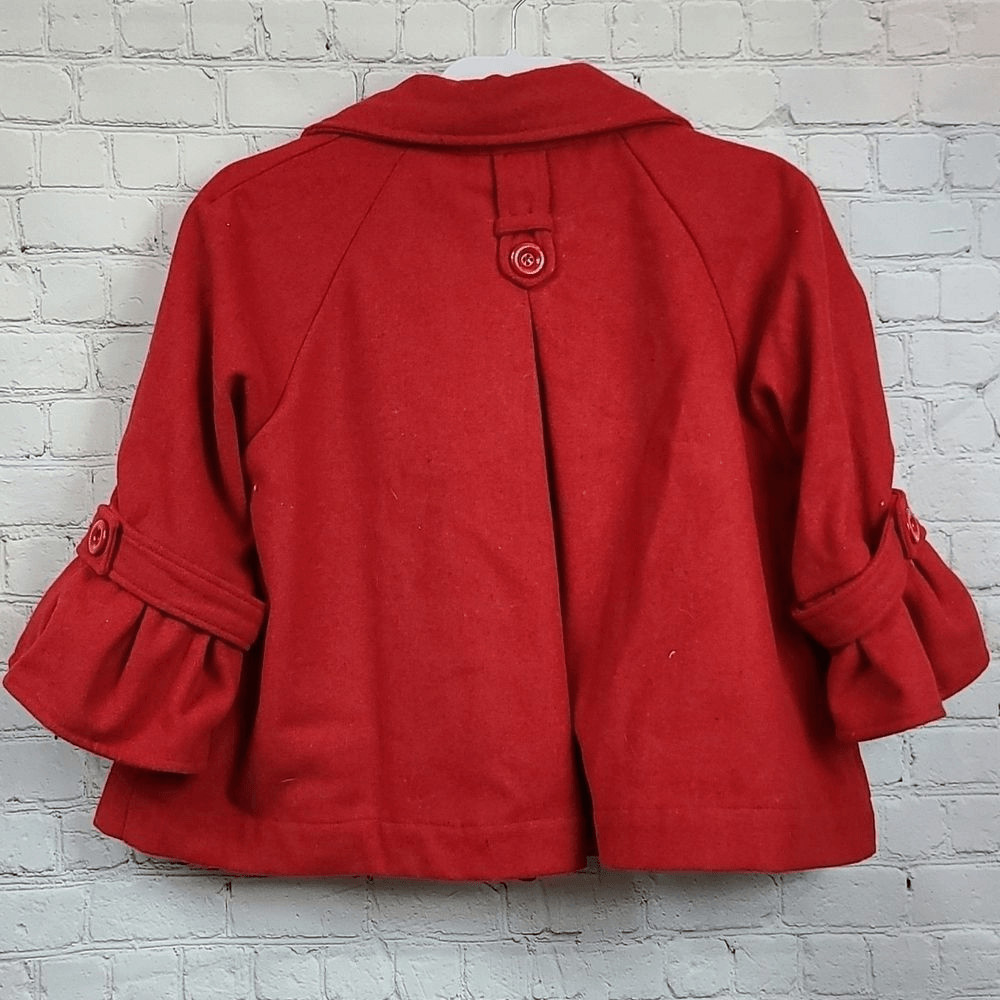Vtg Ruby Rose Red double breasted Wool Peacoat Pr… - image 7
