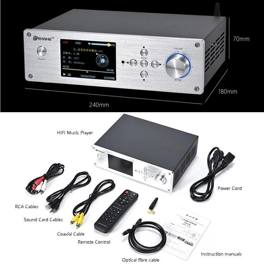 l*o様 ReveD 32-BIT ESC Bluetooth内蔵 中古 RH-202X MAX Audio Decoder Digital Music Player ES9039Q2M DAC