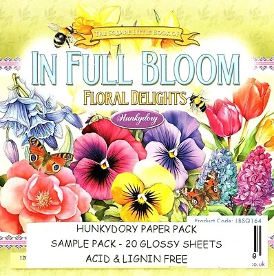 FLORAL DELIGHTS HUNKYDORY Little Square Book sample pack - 20 sheets LBSQ164