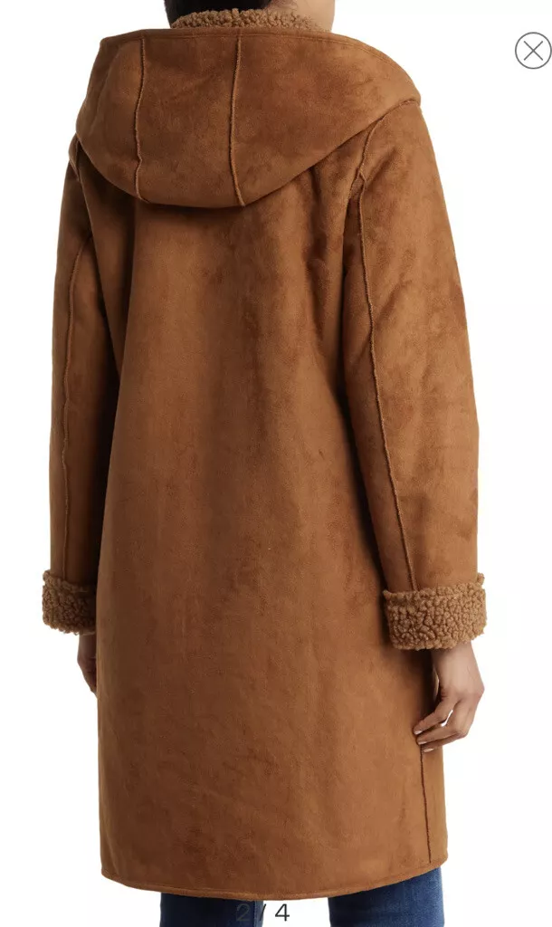 Suede coat cheap with hood