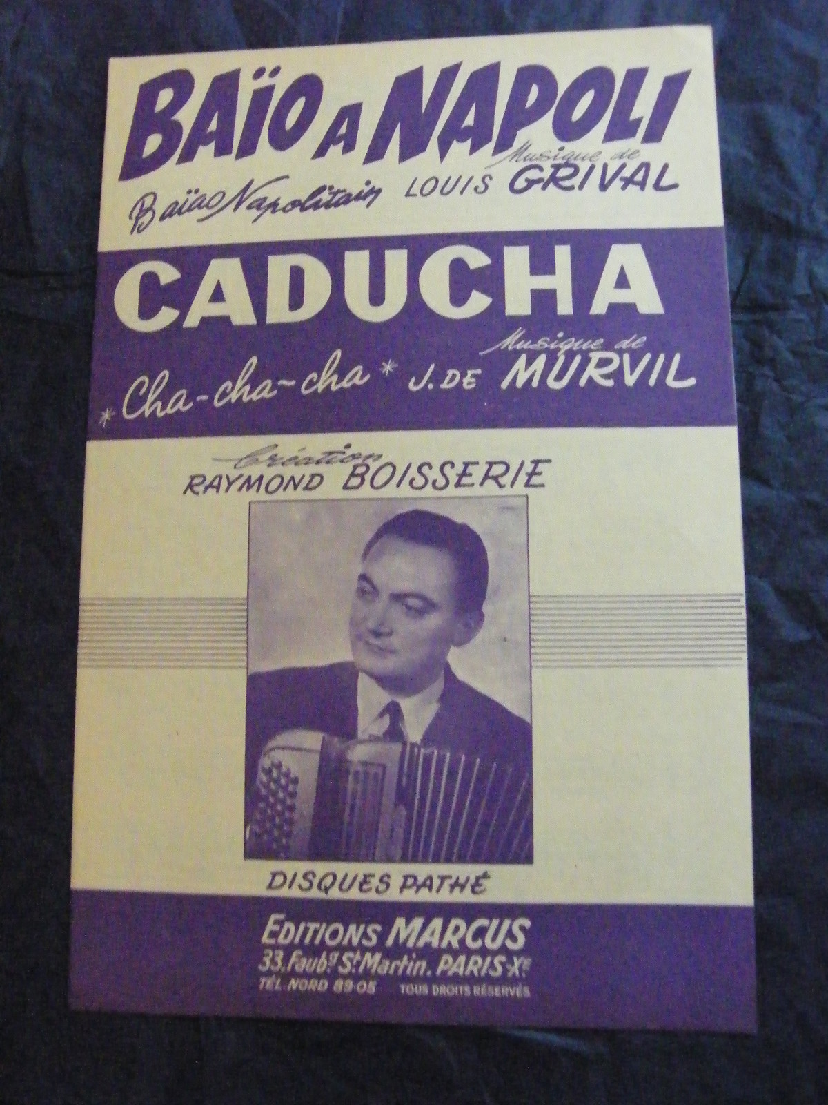 Partition Baïo A Napoli By Louis Grival Caducha By J. De Murvil 1958