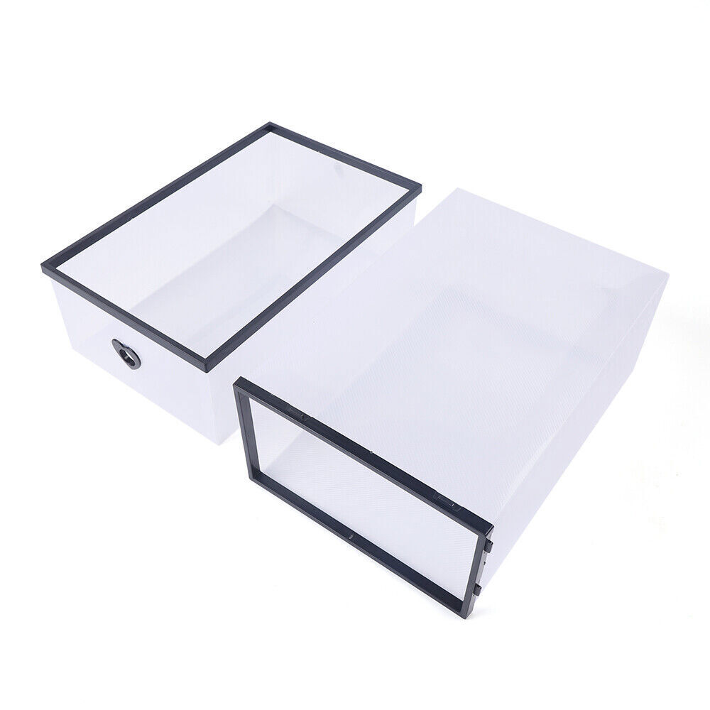 20 Pack Clear Shoe Storage Organizer Stackable Rectangle Plastic Drawer