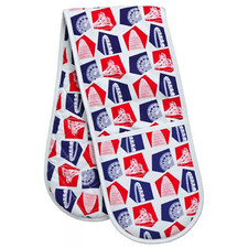 Double Oven Glove 100% Cotton Insulated Baking London Iconic Buldings Collection