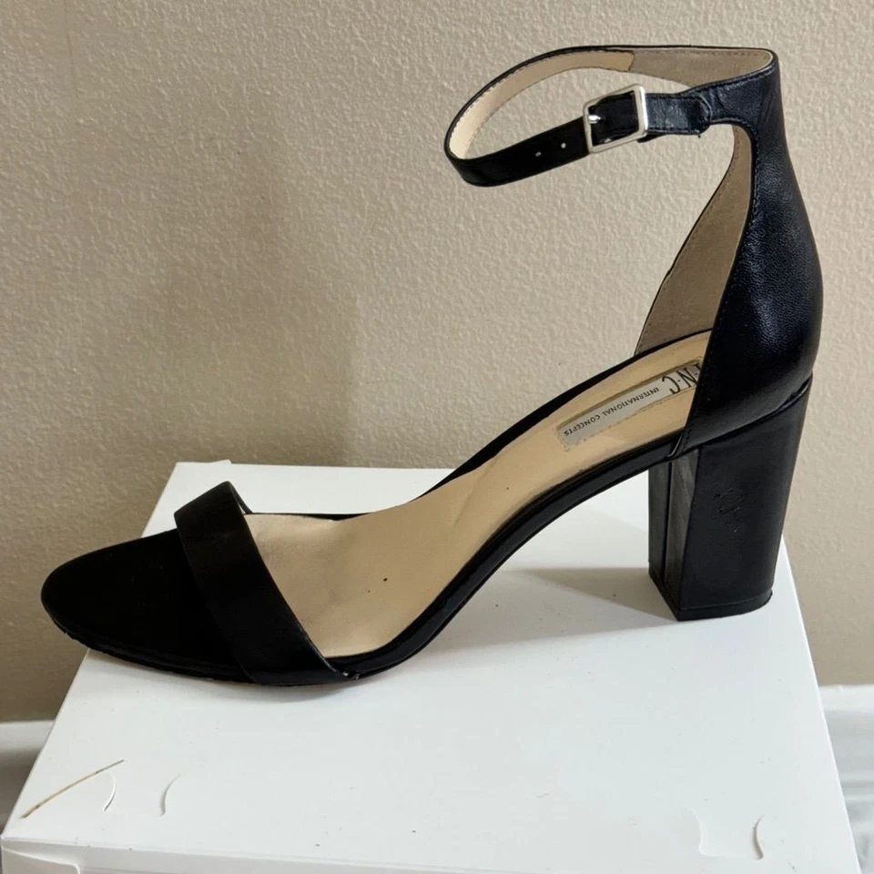 Sandalias de vestir INC para mujer negras acolchadas ajustables Kivah tacón bloque hebilla 9,5 M Foto 2 de 4