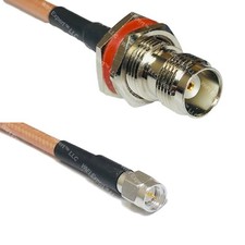 RG400 TNC FEMALE BULKHEAD to SMA MALE RF Cable FAST-SHIP LOT
