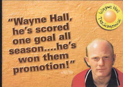 2000/01 YORK CITY V MIDDLESBROUGH 01-08-2000 WAYNE HALL TESTIMONIAL ...