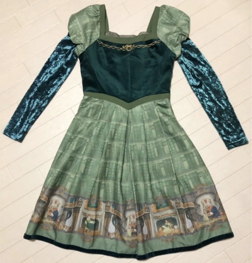 belle green dress costume Belle's Green Library Dress