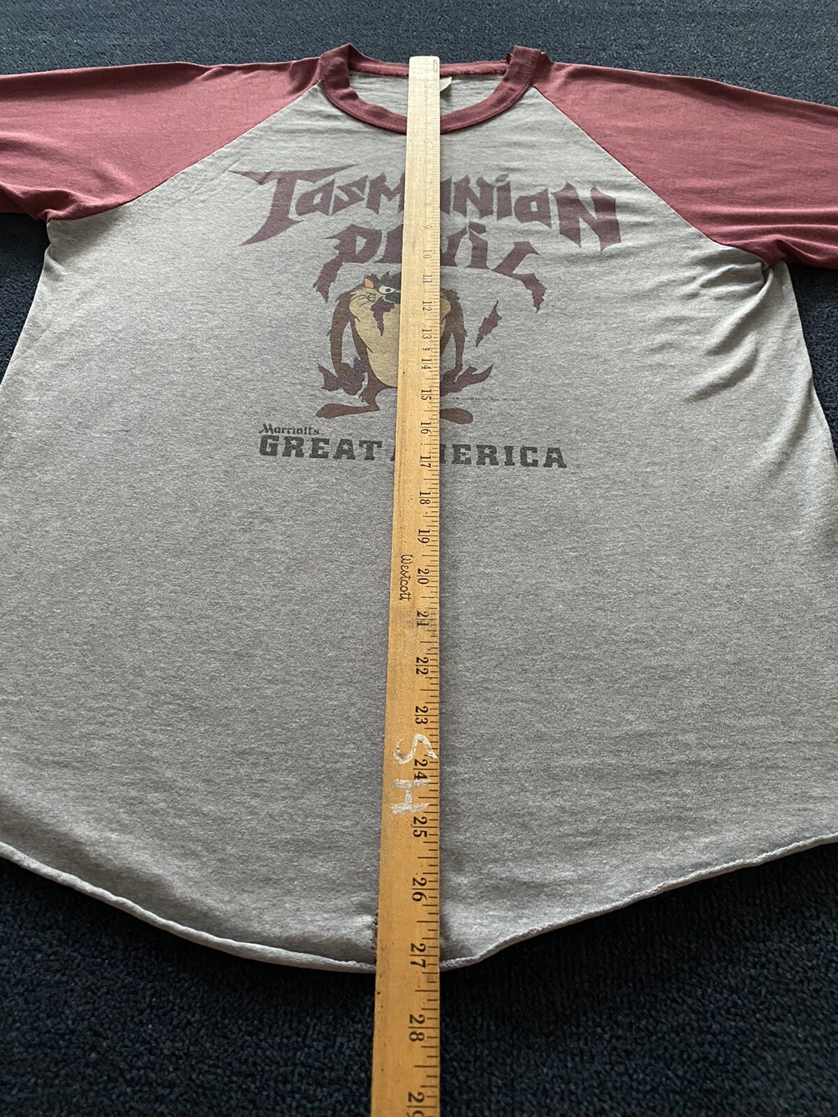 Vintage 80s Tasmanian Devil Marriotts Great Raglan Sh… - Gem