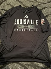 Louisville Cardinals Basketball Adidas Game Used Black Shooting Shirt LT Dunking