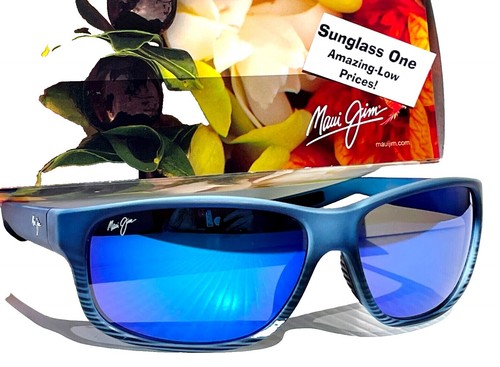MAUI JIM ROAD TRIP MJ 435-03J BLACK/BLUE SUNGLASSES 57/17/134