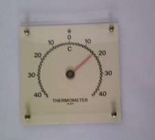 1950er Thermometer, quadratisch, 11,5 cm, Deutsche Fertigung