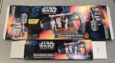 EMPTY BOX: 1996 STAR WARS - Power of the Force - DETENTION BLOCK RESCUE - Kenner