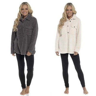 DAISY DREAMER Womens Sherpa Top and Leggings Set Long Sleeve Comfort Tops and Pyjamas Sets