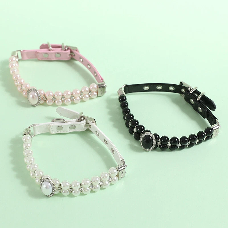 Collar de perlas artificiales Allacki para cachorro perro gato gatito Foto 3 de 4