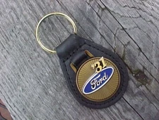 1931 '31 FORD ANTIQUE GOLD LEATHER KEY FOB NOS Hi-QUALITY COLLECTIBLE KEY HOLDER