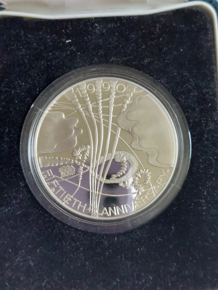 1990 Battle of Britain 50th Anniv. Sterling Silver Proof Commemorative Medallion - Image 2 of 4