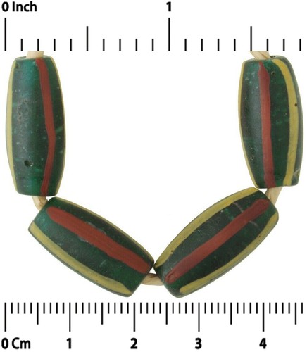 Anciennes perles de commerce africaines croix française verte verre