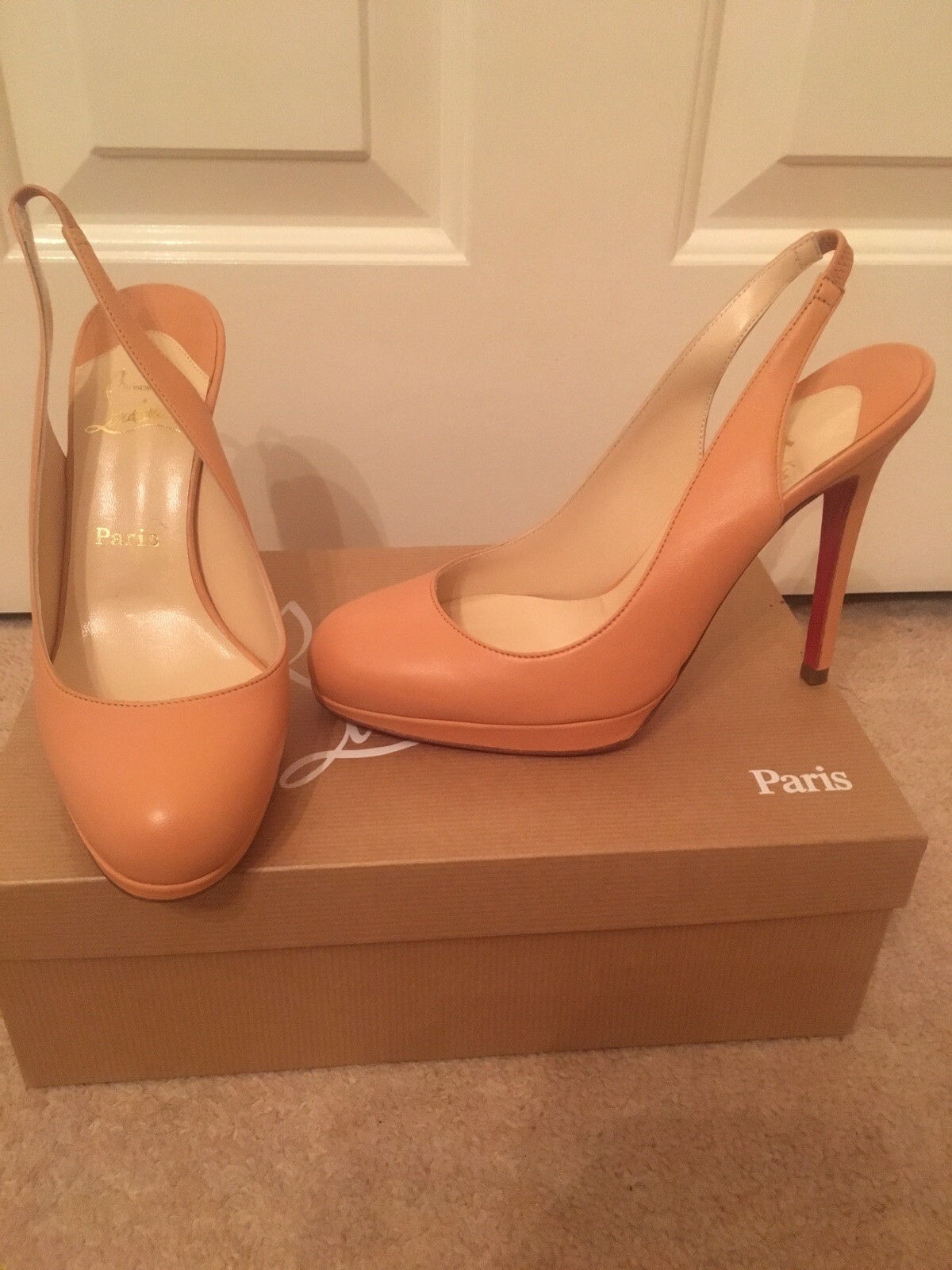 orange louboutin heels