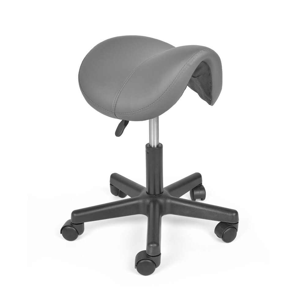 Sattelhocker Rollhocker Hocker Drehbar Praxishocker Verstellbar Grau Sitzhocker