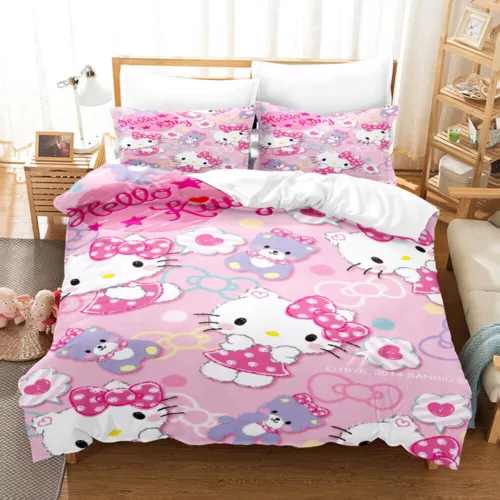 Hello@Kitty Set Biancheria da Letto Bambini Donna Ragazze Camera #Copripiumino Federa Set UK - Foto 32 di 47