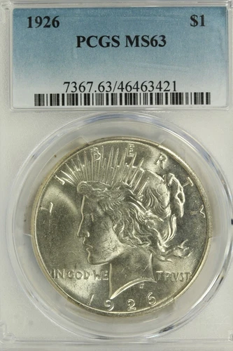 1926 Peace Dollar :  PCGS MS63