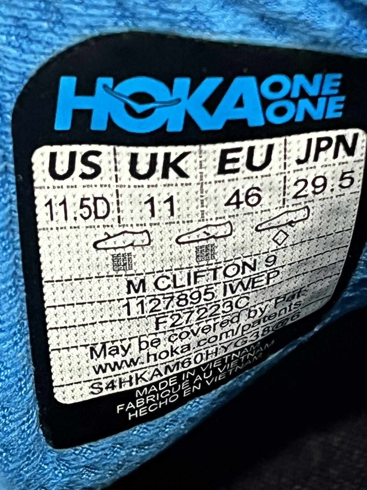 Hoka Clifton 9 Running Shoes. Men’s Size 11.5D  Color Ice Water  thumbnail 9