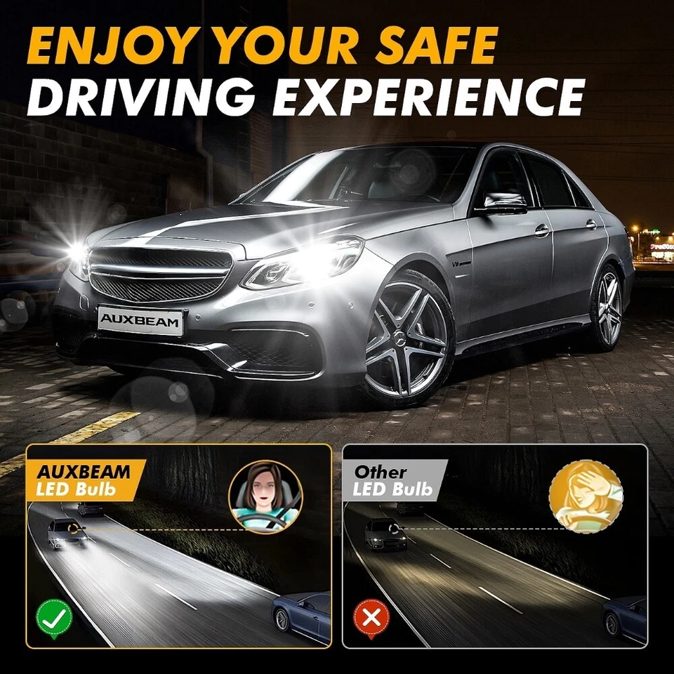 For 1990-1992 Dodge Monaco Combo 4*LED Headlight High Low Beam Light Bulbs White - Image 4 of 4