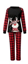 New Christmas Buffalo Plaid Pajamas Toddler Size 6-7 T two Piece Reindeer New