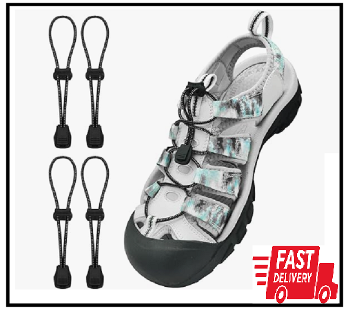 2 Paia Lacci di Ricambio Elastici Senza Lacci per Scarpe per Sandalo Keen Rotondi No Ti