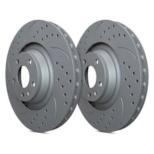 For Jaguar Xf 10-12 Double Double Drilled Slotted 1-piece Front Brake Rotors