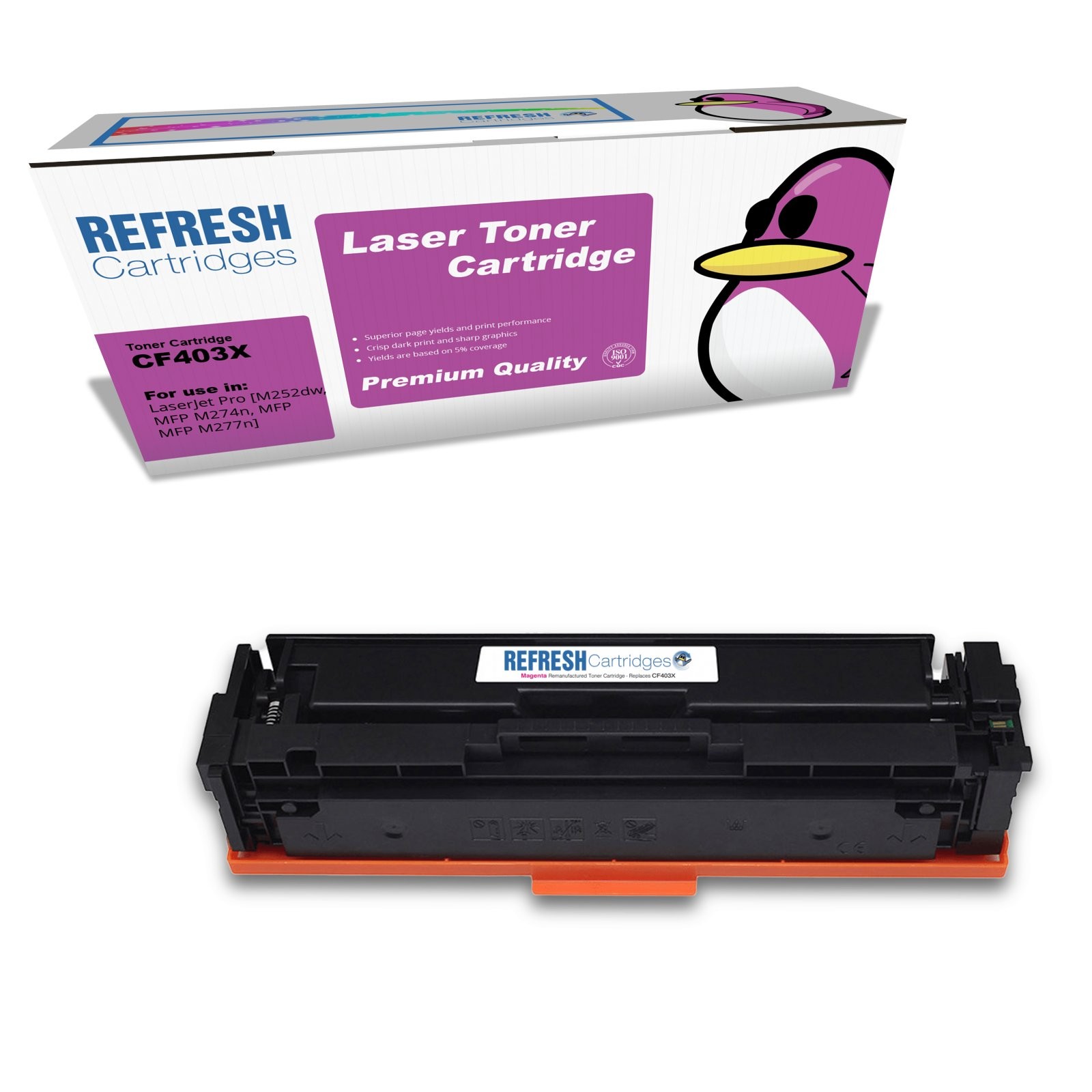 Refresh Cartridges Replacement Magenta CF403X Toner Compatible With HP Printers