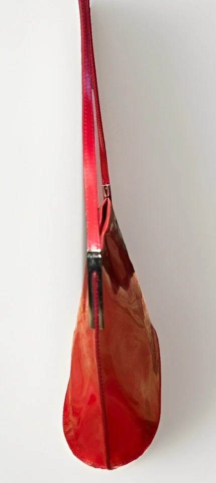 Bolso de Hombro Furla Rojo Charol Bolso Baguette Hecho en Italia Foto 3 de 4