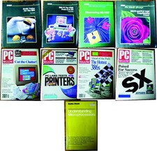 4 PC MAGAZINES 1980'S MIXED DATES AND YEARS PLUS 5 IBM, DOS  COMPUTER BOOKS