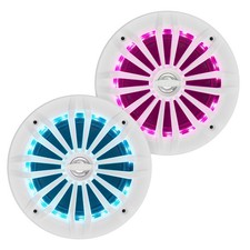 Enrock Marine 6.5" 2 Way 200-Watt White Speakers Featuring Multi Color LED