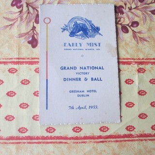Grand National (Winner Early Mist) Dinner & Ball Card Dublin 7th April 1953
