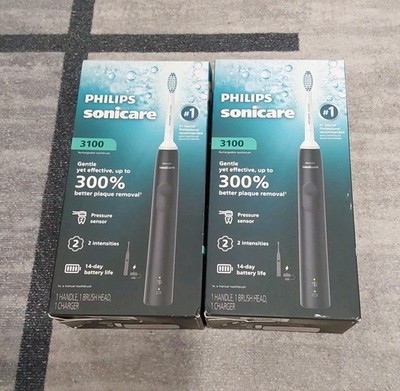 Philips Sonicare 3100 Electric Toothbrush HX3681/04 (Black) LOT OF 2 NEW C1