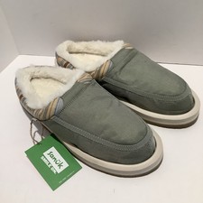 Sanuk Donna Cozy Women's Slip On Faux Fur Lined Clog Slipper Mint Green Sz. 10M