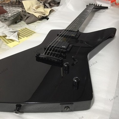 Black Electric Guitar HH Pickups Mahogany Body&Neck Chrome Parts Snakebyte