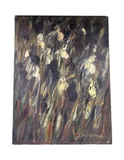 Impasto Oil Abstract Textured Painting Signed Domine V. Ragosta 30x40 Floral Art