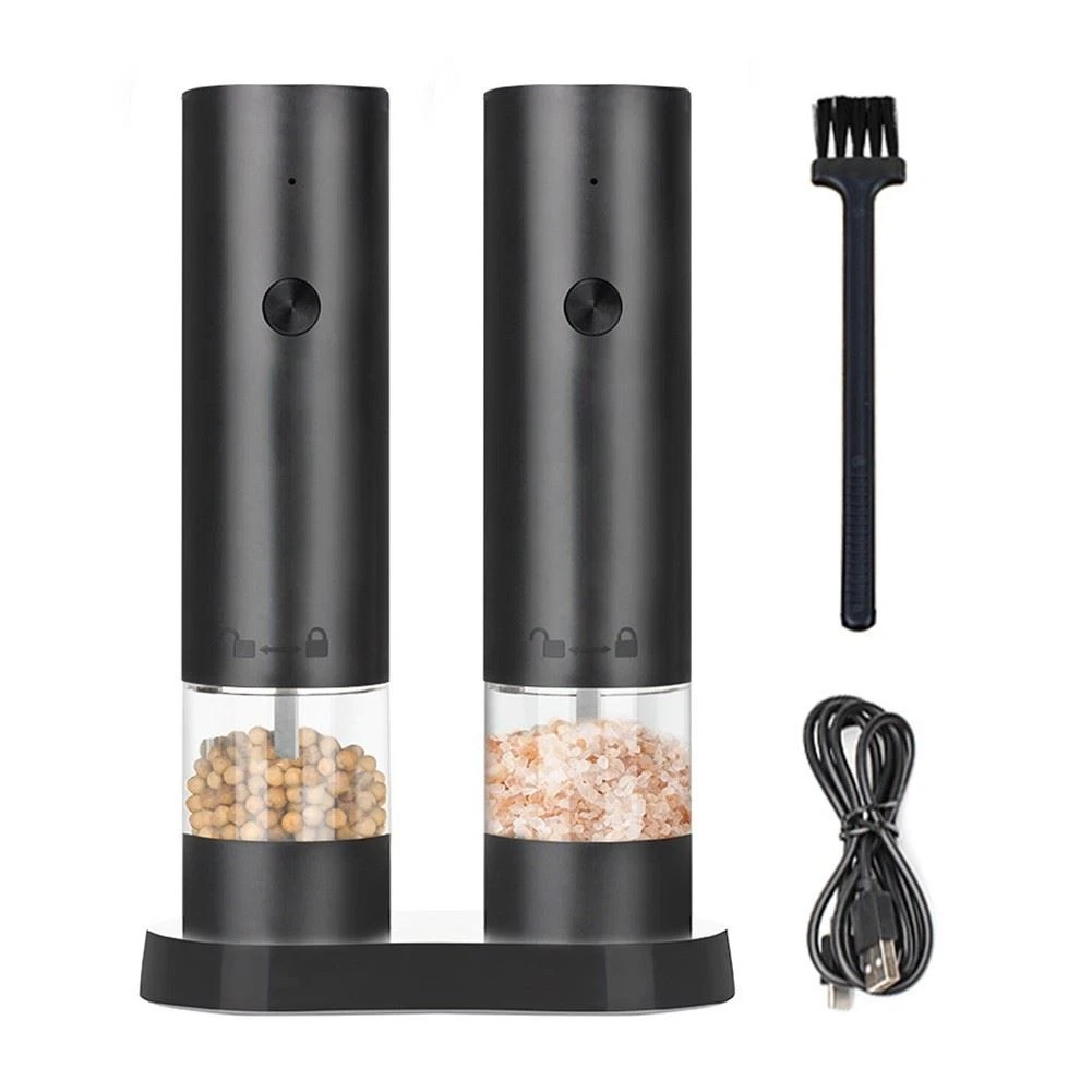 Electric Salt and Pepper Grinder Set Automatic Mill Adjustable